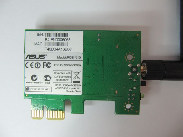 Wi-Fi адаптер PCI-E Asus PCE-N10