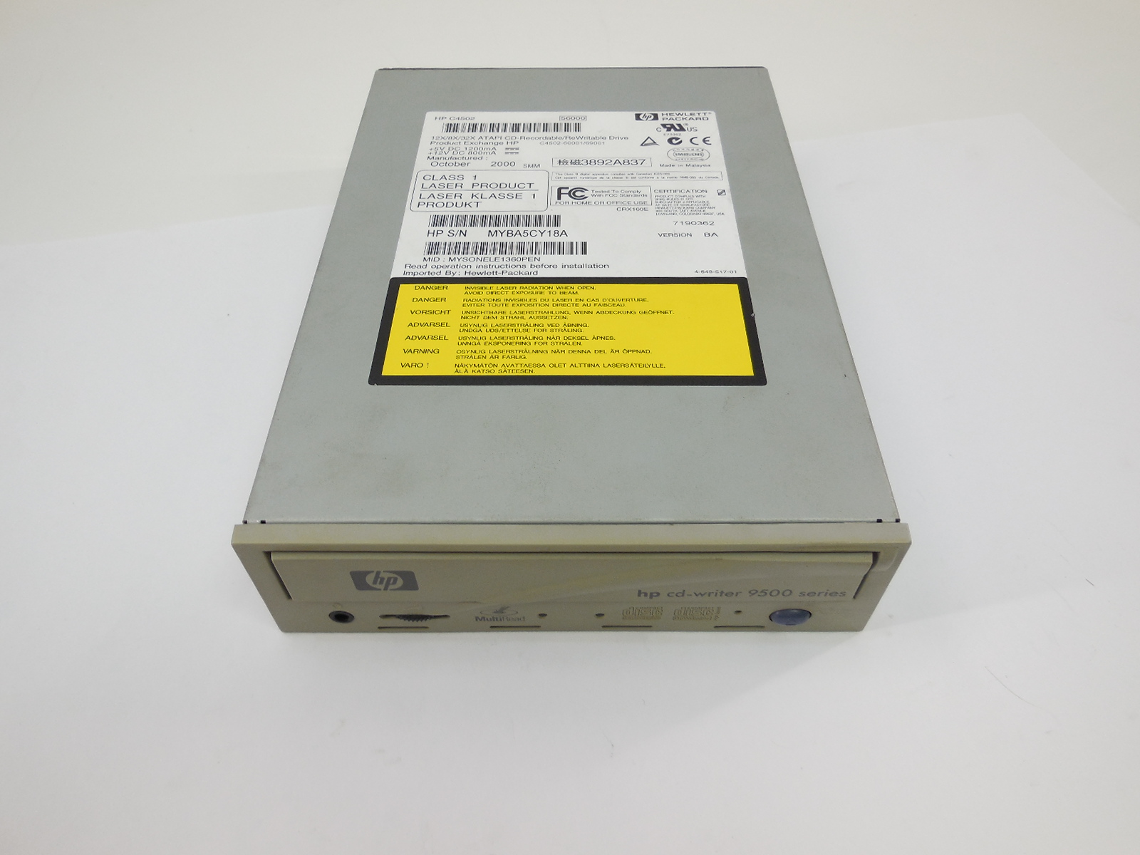 Легенда! Оптический привод CDRW HP c4502 - Pic n 259567