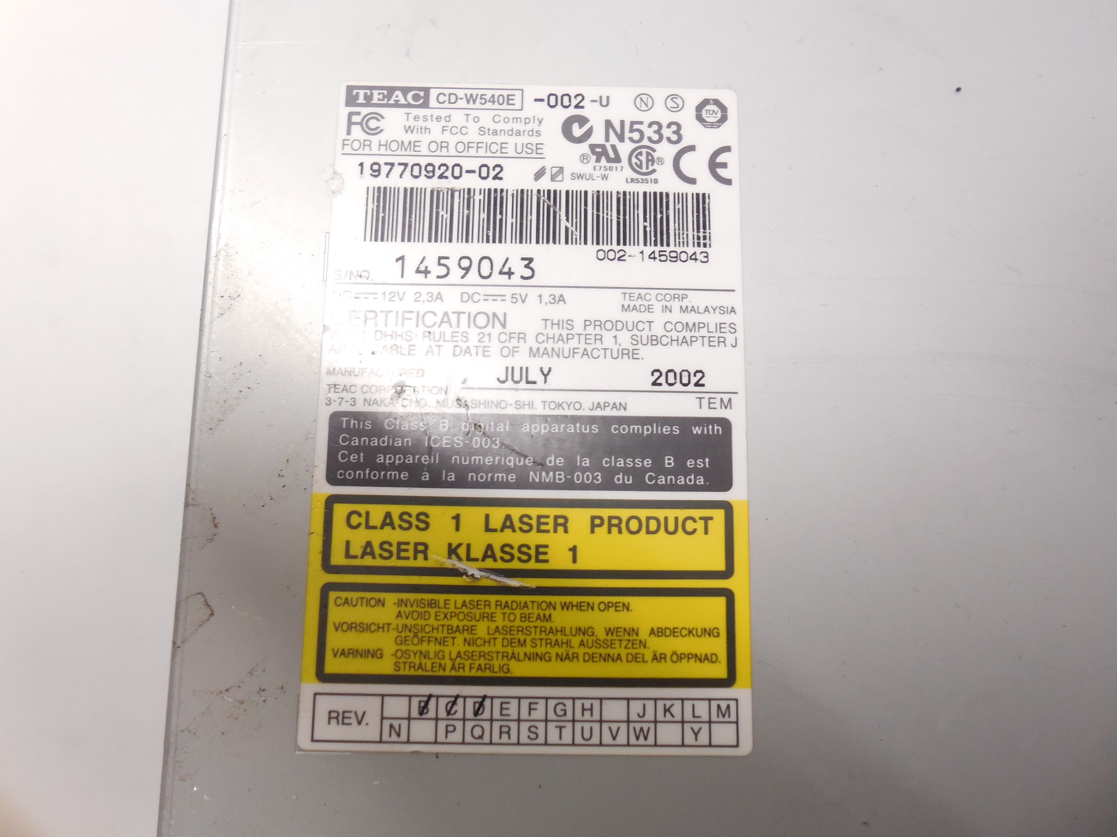 Легенда! Привод CD-R/RW TEAC CD-W540E - Pic n 268001