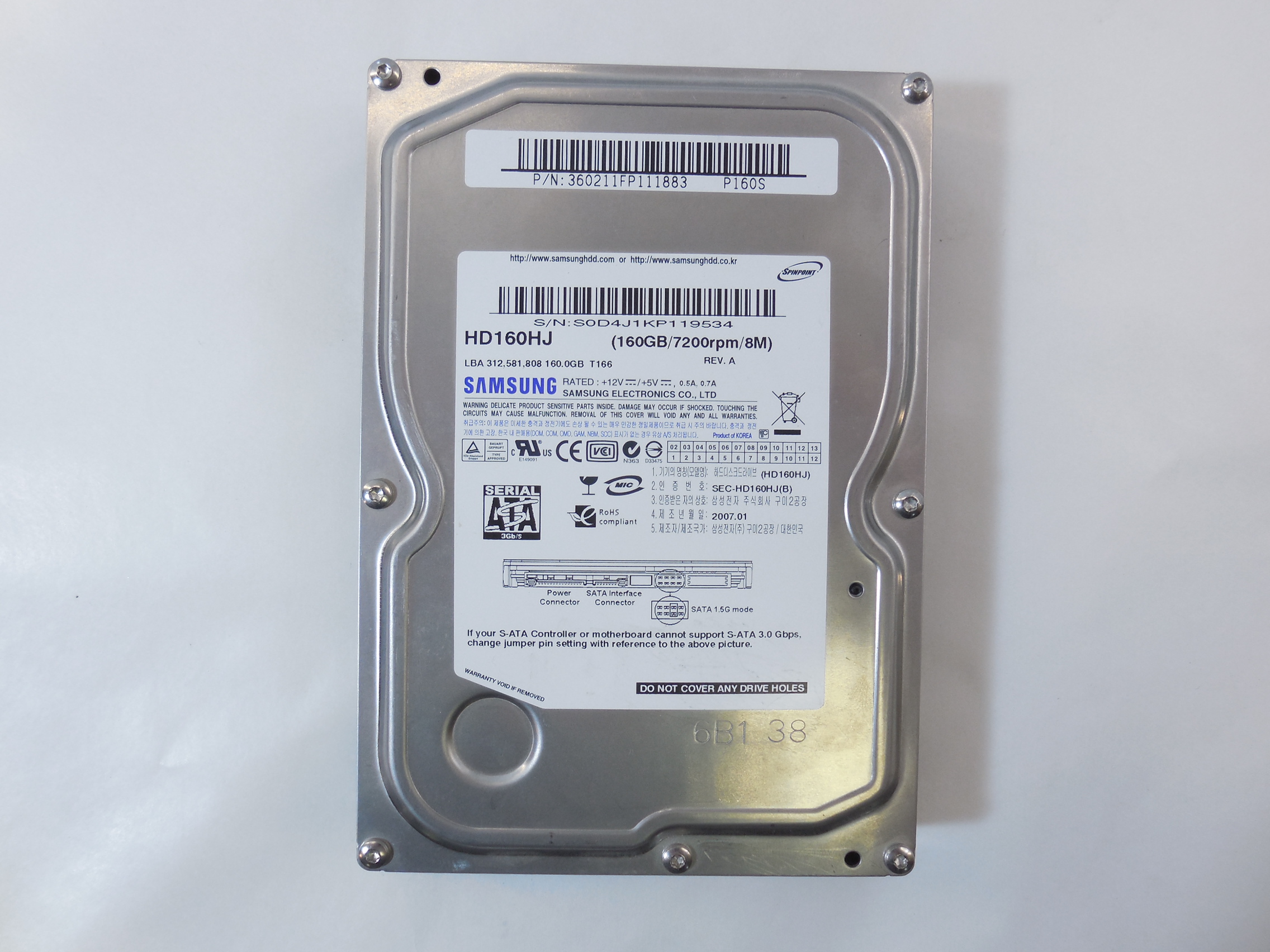 Жесткий диск 3.5 SATA 160GB Samsung - Pic n 259975