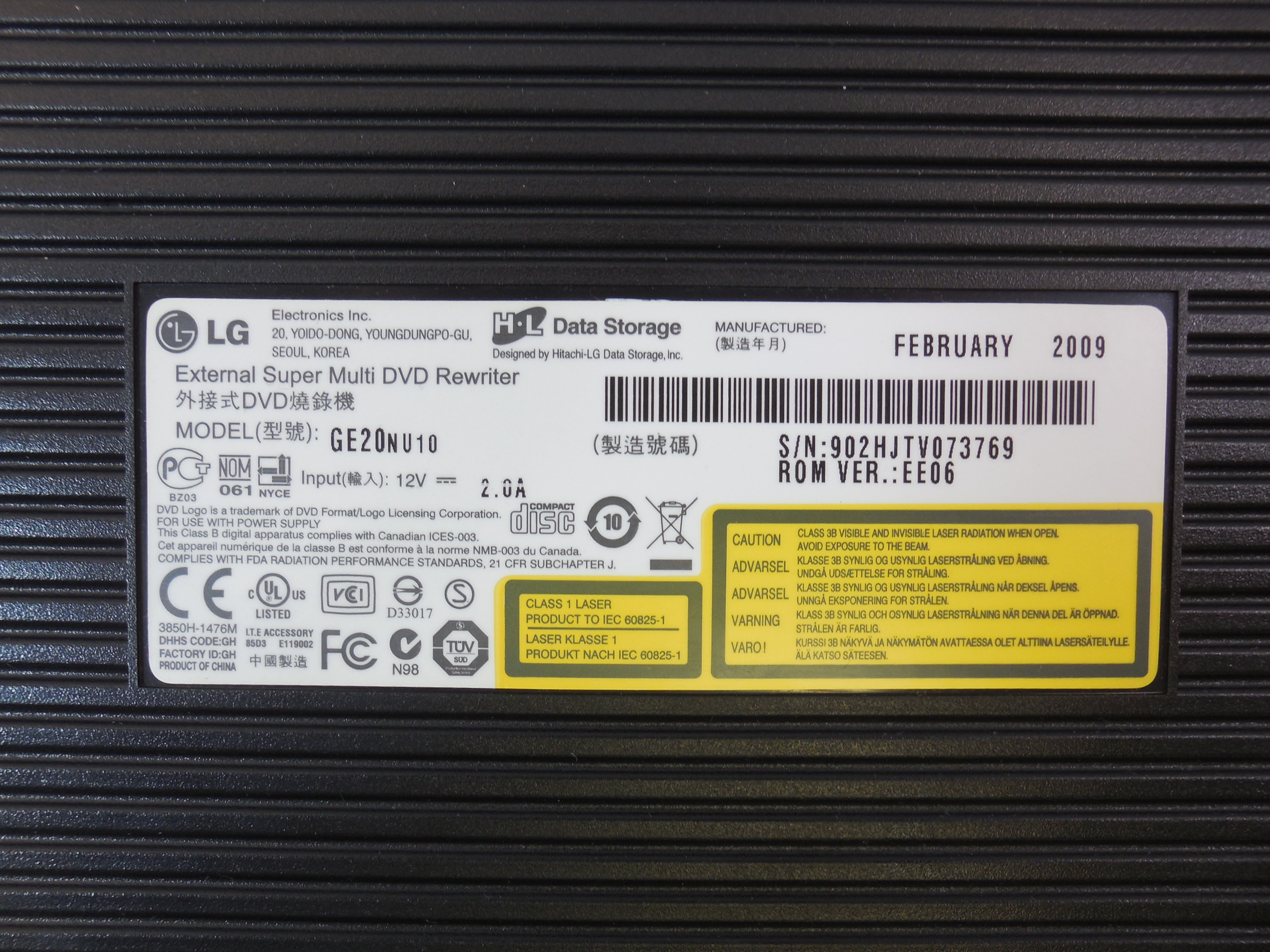 Внешний оптический привод DVD-RW LG GE20NU10 - Pic n 273294