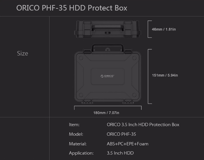 Кейс для жесткого диска HDD 3.5 с замком ORICO - Pic n 279275