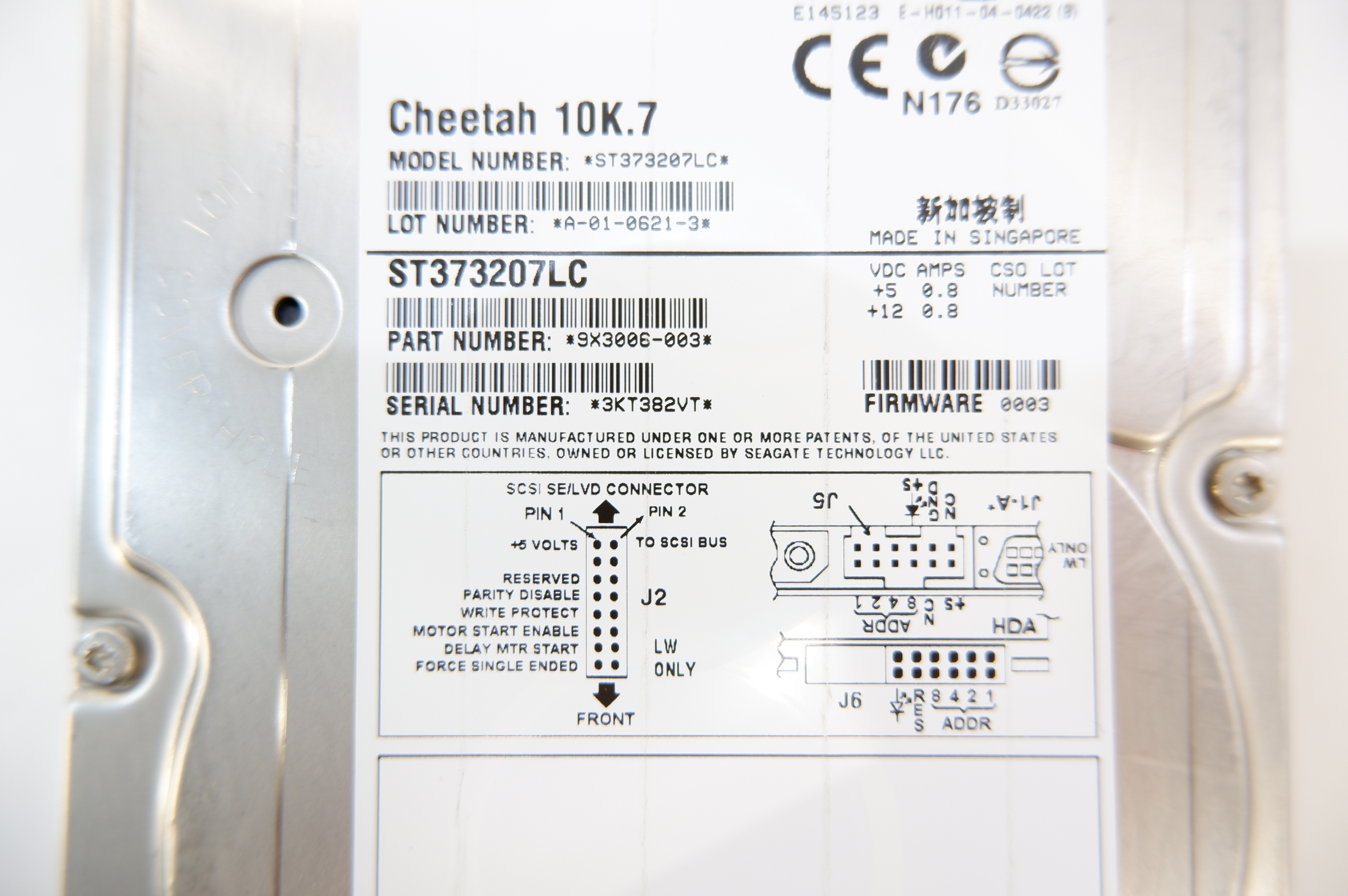 Seagate Cheetah 10K.6 73.4GB 10000RPM SCSI HDD (ST373307LC) – Used