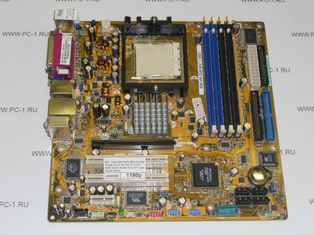 Материнская плата MB ASUS A8N-VM CSM /Socket 939 /1xPCI-E 16x /1xPCI-E 1x /2xPCI /4xDDR /4xSATA /4xUSB /1394 /SVGA /DVI /LPT /LAN /Sound /mATX