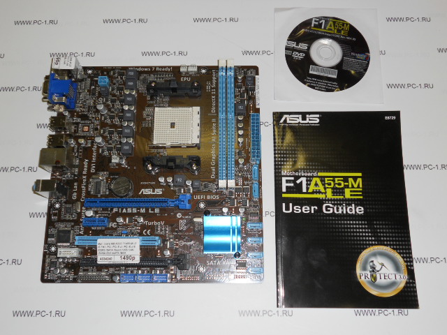 Материнская плата MB ASUS F1A55-M LE /Socket FM1 /PCI /PCI-E x1 /2xPCI-E x16 /2xDDR3 /6xSATA /Sound /6xUSB /LAN /SVGA /DVI /mATX /BOX