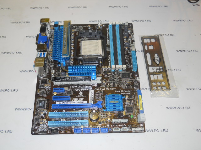 Материнская плата MB ASUS M4A89GTD Pro/USB3 /Socket AM3 /2xPCI /2xPCI-E x16 /PCI-E x1 /PCI-E x4 /4xDDR3 /6xSATA /IDE /6xUSB (2xUSB 3.0) /Sound /LAN /VGA /DVI /HDMI /1394 /E-SATA /ATX /НОВЫЙ
