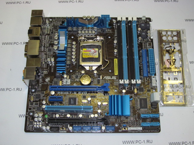 Материнская плата MB ASUS P8H67-M EVO /Socket 1155 /PCI /PCI x1 /2xPCI-E x16 /4xDDR3 /6xSATA /6xUSB (2xUSB 3.0) /Sound /LAN /1394 /E-SATA /HDMI DisplayPort /DVI /SVGA /Optical SPDIF /mATX /Заглушка
