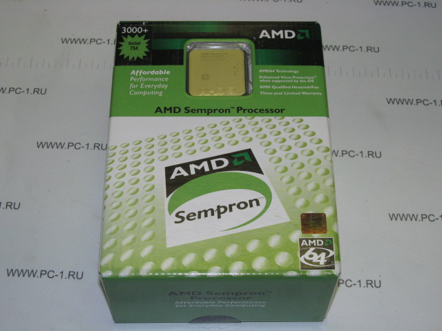 Процессор Socket 754 AMD Sempron 3000+ (1.8GHz) /128k (SDA3000AIO2BX / SDA3000BXBOX) /BOX /НОВЫЙ