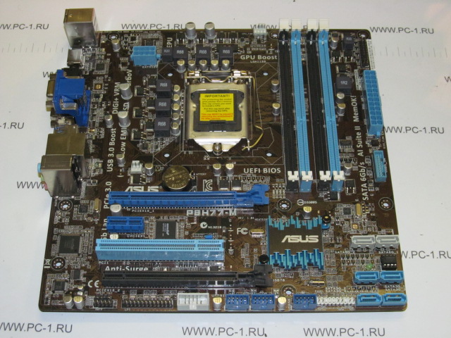 Материнская плата MB ASUS P8H77-M /Socket 1155 /PCI /2xPCI-E x16 /PCI-E x1 /4xDDR3 /Sound /6xSATA (2xSATA 3.0) /6xUSB (2x USB 3.0) /HDMI /DVI /VGA /Optical SPDIF /LAN /mATX /BOX /НОВАЯ