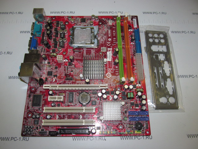 Материнская плата MB MSI G31M (MS-7379) /Socket 775 /2xPCI /PCI-E x16 /PCI-E x1 /2xDDR2 /4xSATA /Sound /VGA /4xUSB /COM /LAN /mATX /заглушка