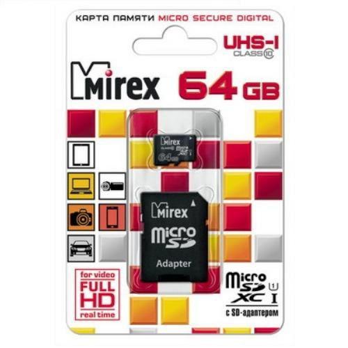 Карта памяти микро SDXC 64Gb класс 10, Mirex - Pic n 277091