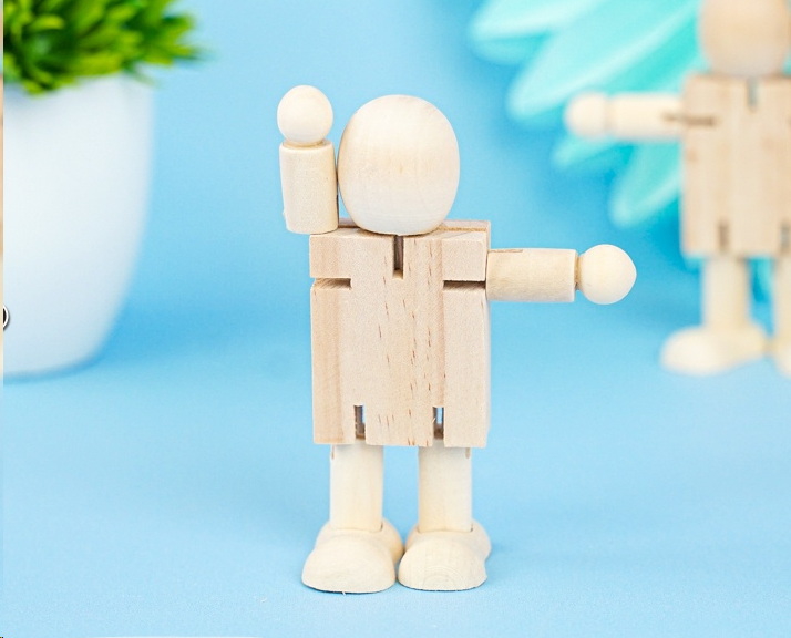 Деревянная фигурка робота неотесанного 11,3 см - Pic n 301543