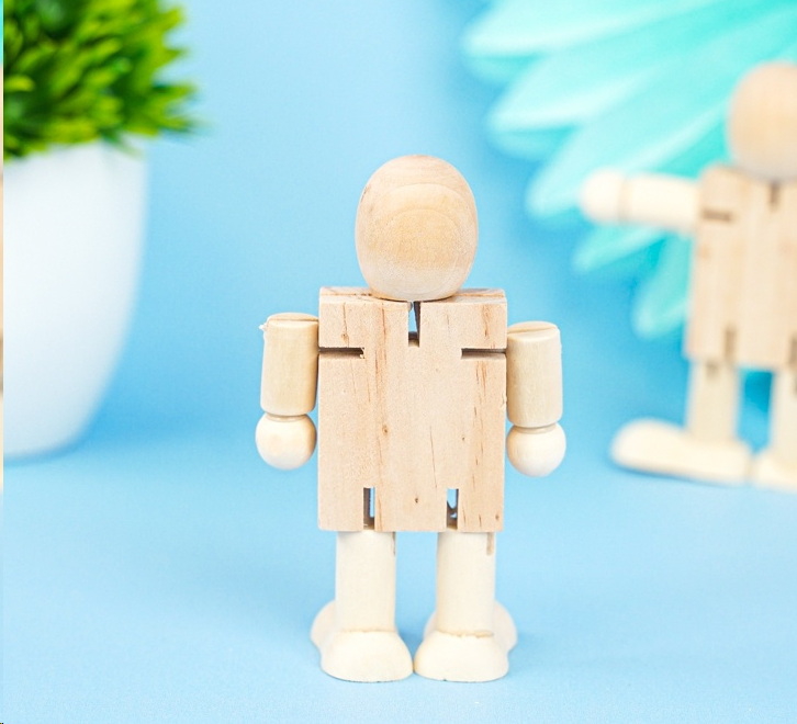 Деревянная фигурка робота неотесанного 11,3 см - Pic n 301543