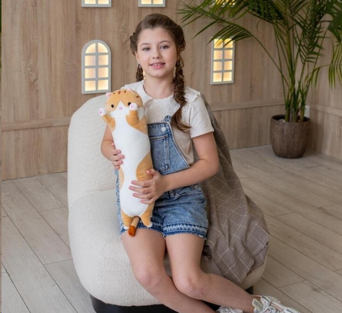 Мягкая игрушка подушка Кот Батон длинна 50см - Pic n 300801