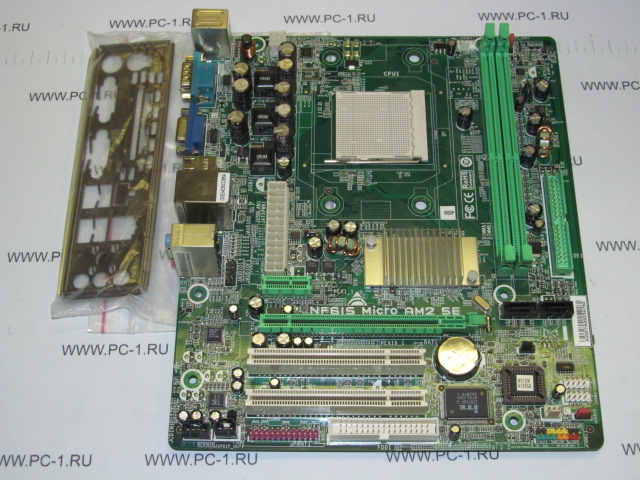 Материнская плата MB Biostar NF61S Micro AM2 SE /S AM2 /2xPCI /PCI-E x16 /PCI-E x1 /2xDDR2 /Sound /2xSATA /4xUSB /SVGA /COM /LAN /mATX /без рамки крепления кулера /Заглушка