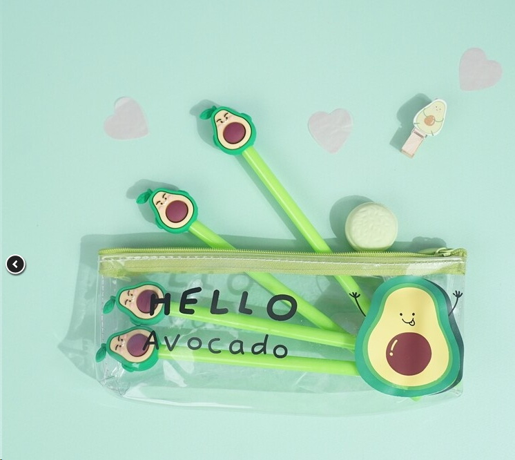 Пенал для школы «Авокадо» прозрачный - Pic n 303254