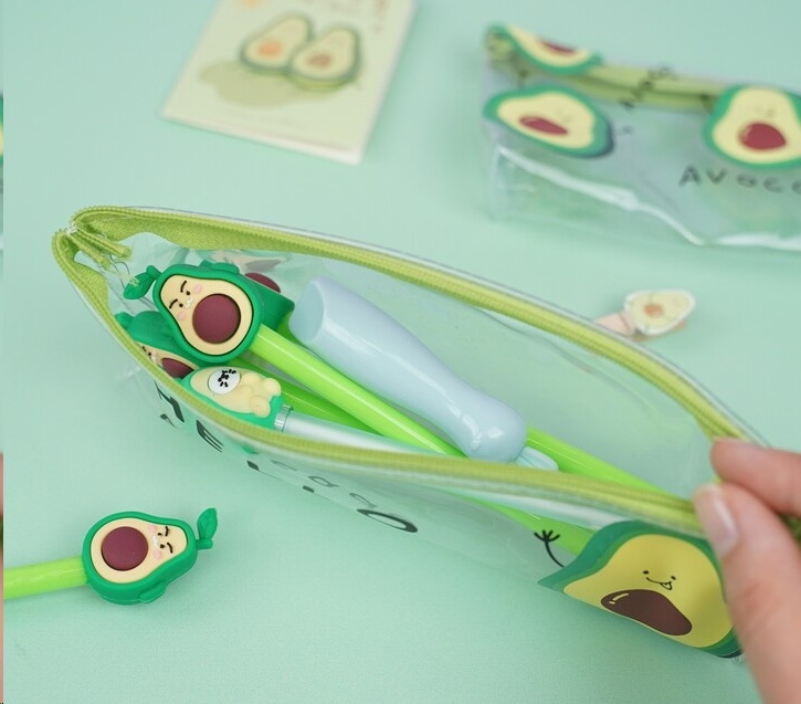 Пенал для школы «Авокадо» прозрачный - Pic n 303254