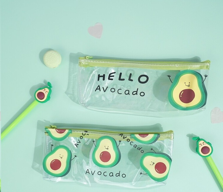 Пенал для школы «Авокадо» прозрачный - Pic n 303254
