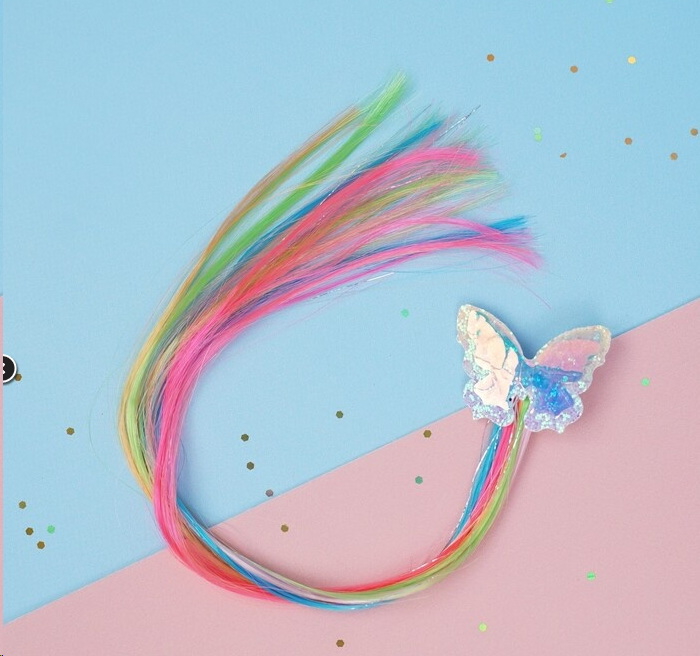 Цветная прядь на заколке в ассортименте 40см - Pic n 303258