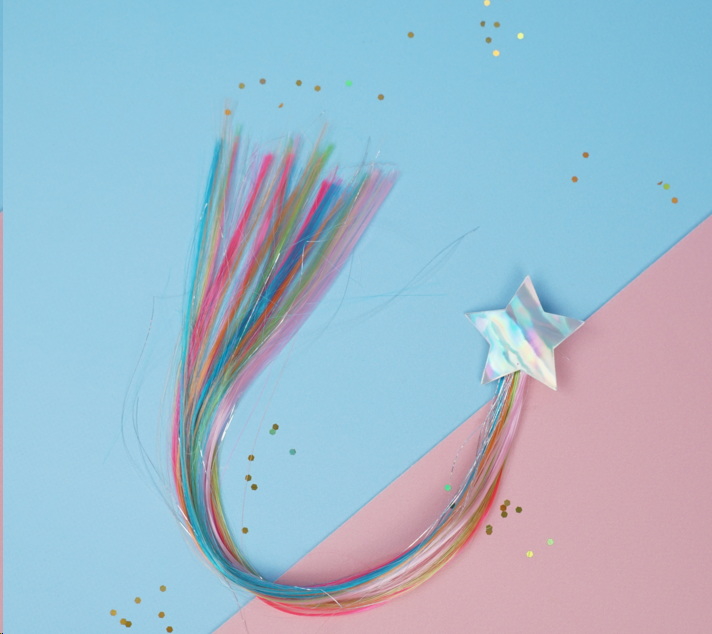 Цветная прядь на заколке в ассортименте 40см - Pic n 303258