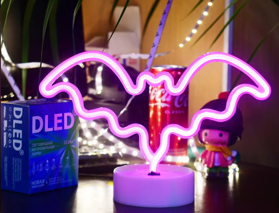 Неоновый светильник Летучая мышь LED 30см - Pic n 303693