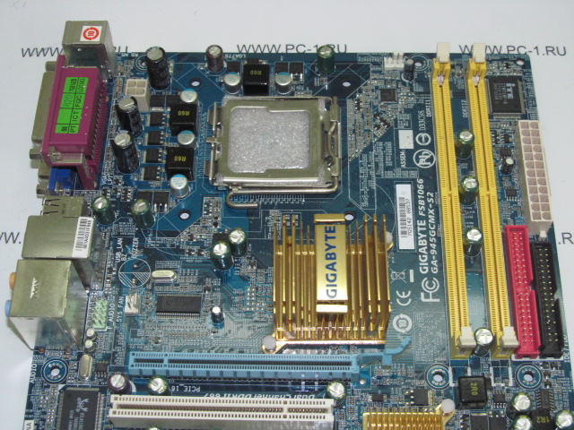 Материнская плата MB Gigabyte GA-945GCMX-S2 /Socket 775 /2xPCI /PCI-E x4 /PCI-E x16 /2xDDR2 DIMM /4xSATA /Sound /SVGA /4xUSB /LAN /LPT /COM /mATX /Заглушка