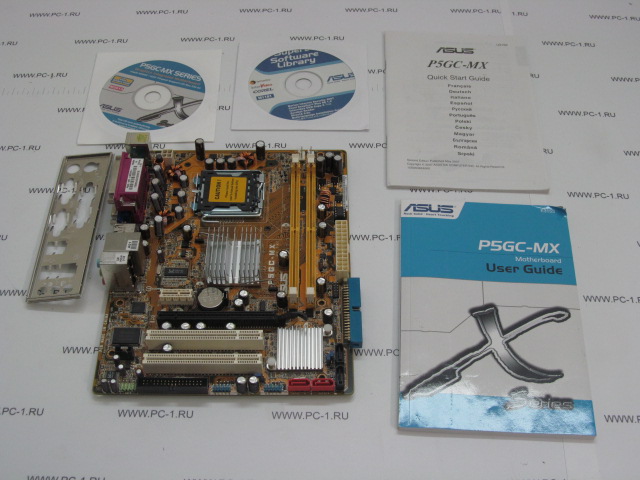 Материнская плата MB ASUS P5GC-MX /Socket 775 /2xPCI /PCI-E x1 /PCI-E x16 /2xDDR DIMM /4xSATA /Sound /SVGA /4xUSB /LAN /LPT /COM /mATX /BOX