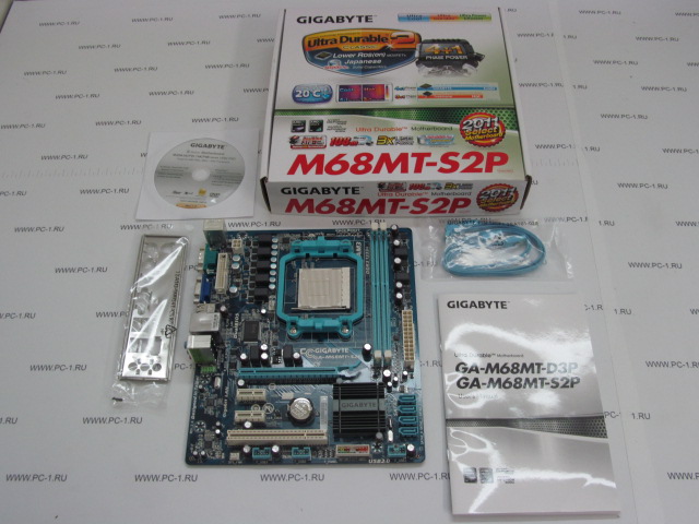 Материнская плата MB Gigabyte GA-M68MT-S2P /Socket AM3 /PCI /2xPCI-Ex1 /PCI-Ex16 /4xSATA /2xDDR3 /4xUSB /VGA /COM /Sound /LAN /mATX /BOX /НОВАЯ
