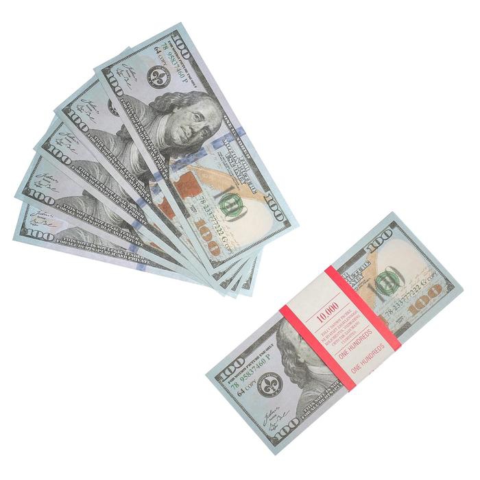 Пачка купюр 100$, сувенирные деньги 100 долларов - Pic n 304537