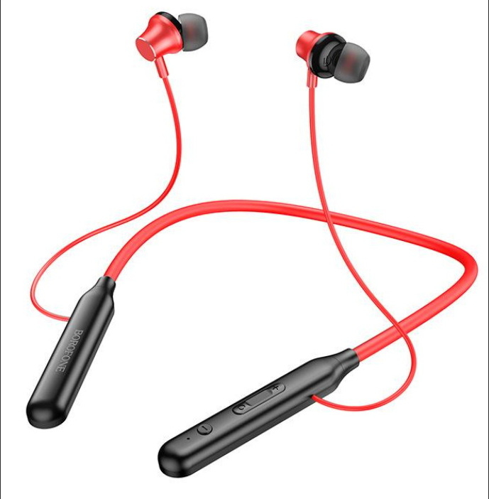 Bluetooth Наушники внутриканальные Borofone BE56, Powerful sports, 0.84 м, цвет: красный - Pic n 303316