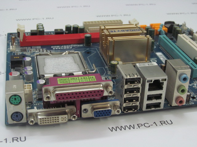 Материнская плата MB Gigabyte GA-73PVM-S2 /Socket 775 /2xPCI /PCI-E x16 /PCI-E x1 /2xDDR2 /4xSATA /Sound /6xUSB /LPT /LAN DVI /VGA /mATX