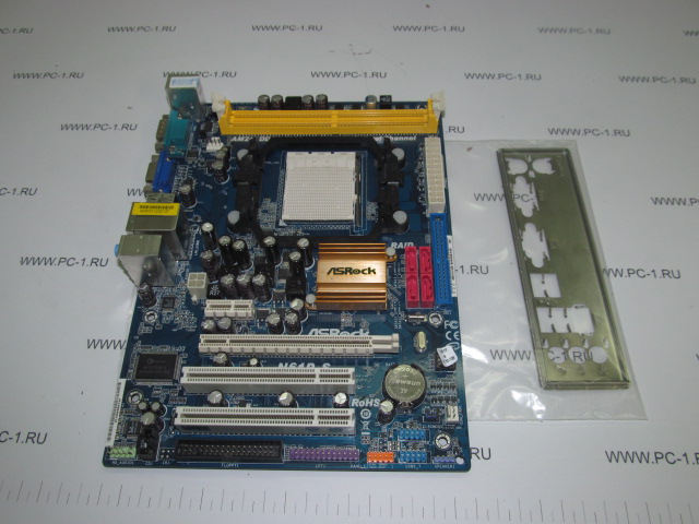 Материнская плата MB ASRock N61P-S /Socket AM2+ /2xPCI /PCI-E x1 /PCI-E x16 /2xDDR2 /4xSATA /Sound /4xUSB /LAN /COM /VGA /mATX /заглушка
