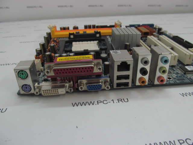 Материнская плата MB ASRock ALiveNF4G-DVI /Socket AM2 /2xPCI /PCI-E x16 /PCI-E x1 /4xDDR2 /2xSATA /Sound /LAN /2xUSB /DVI /VGA /LPT /mATX /заглушка
