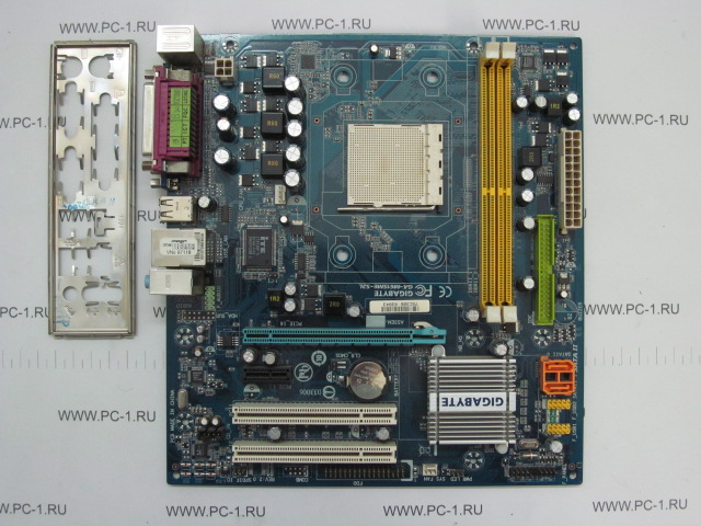 Материнская плата MB Gigabyte GA-M61SME-S2L /Socket AM2 /2xPCI /PCI-E x16 /PCI-E x1 /2xDDR2 /2xSATA /Sound /LAN /4xUSB /COM /VGA /LPT /mATX /заглушка /Без рамки крепления кулера