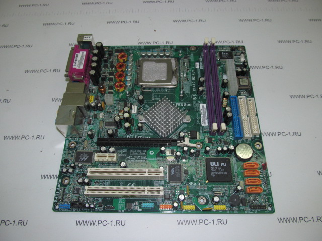 Материнская плата MB ECS RC410-M2 /Socket 775 /2xPCI /PCI-E x1 /PCI-E x16 /2xDDR2 /4xSATA /Sound /4xUSB /LAN /LPT /VGA /COM /1394 /mATX