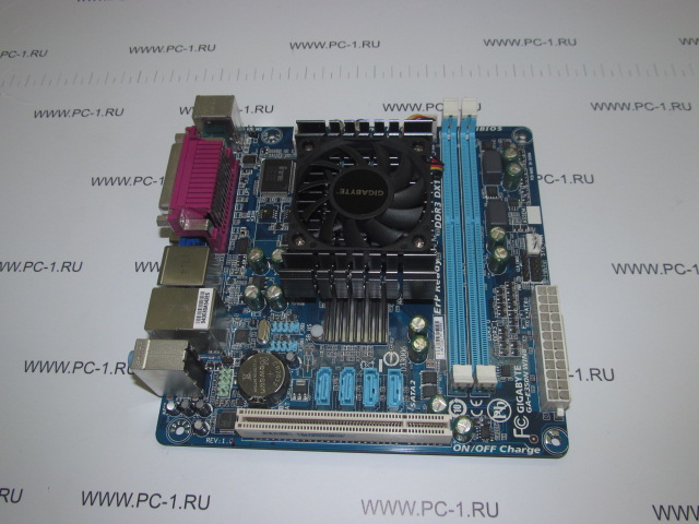 Материнская плата MB Gigabyte GA-E350N WIN8 /Процессор: AMD E-350D (1.6GHz) /PCI /2xDDR3 /4xSATA /Sound /4xUSB /HDMI /LAN /LPT /VGA /COM /mini-ITX