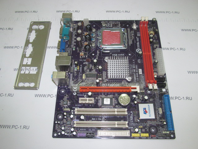 Материнская плата MB ECS P4M900T-M2 /Socket 775 /2xPCI /PCI-E x16 /PCI-E x1 /2xDDR2 /2xSATA /Sound /4xUSB /LAN /VGA /COM /mATX /заглушка