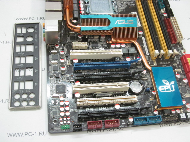 Материнская плата MB ASUS P5Q Premium /Socket 775 /2xPCI /PCI-E x1 /4xPCI-E x16 /4xDDR2 /10xSATA /IDE /Sound /14xUSB /4x GLAN /1394 /SPDIF /ATX /заглушка