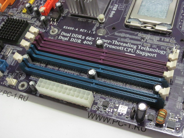 Материнская плата MB ECS RS400-A (1.0) /Socket 775 /2xDDR2 /2xDDR400 /PCI-E x16 /AGP /2xPCI-E x1 /2xPCI /4xSATA /VGA /4xUSB /LAN /LPT /COM /Sound /ATX /заглушка