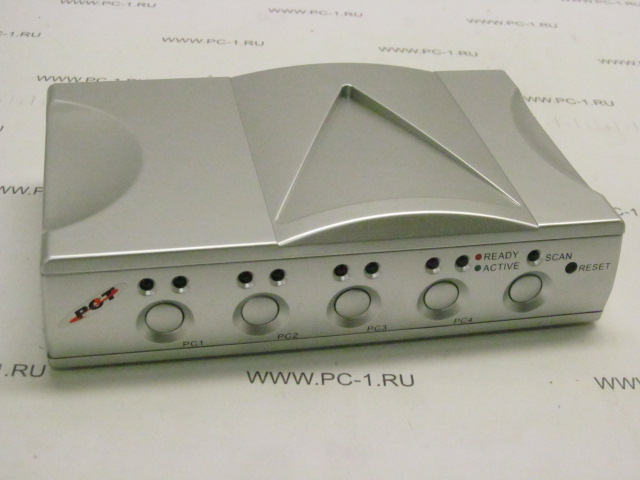 KVM Переключатель MPC1-41PNP электронный 4-х портовый, PS/2 /1 пользователь на 4 PC /Разъемы для подключения компьютеров HD-15Mx4, MD-6Fx8 /Разъемы для подключения консоли HD-15Fx1, MD-6Fx2 /Максималь