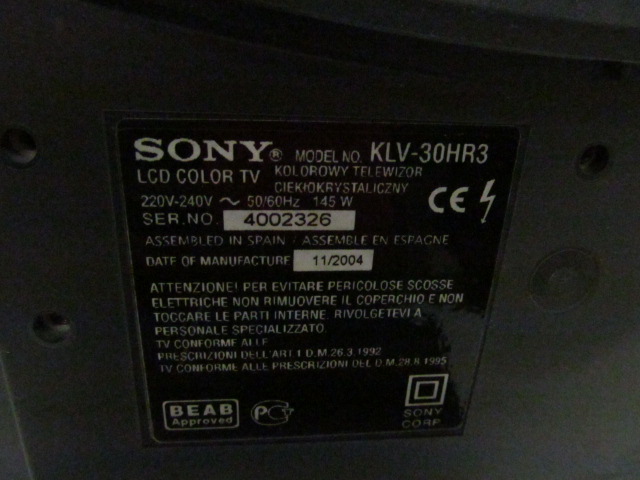 Схема sony klv 30hr3