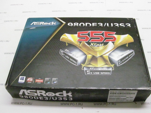 Материнская плата MB ASRock 980DE3/U3S3 /Socket AM3, AM3+ /2xPCI /PCI-E x16 /3xPCI-E x1 /4xDDR3 /8xSATA (2x SATA 3.0) /Sound /6xUSB (2xUSB 3.0) /LAN /COM /ATX /RTL
