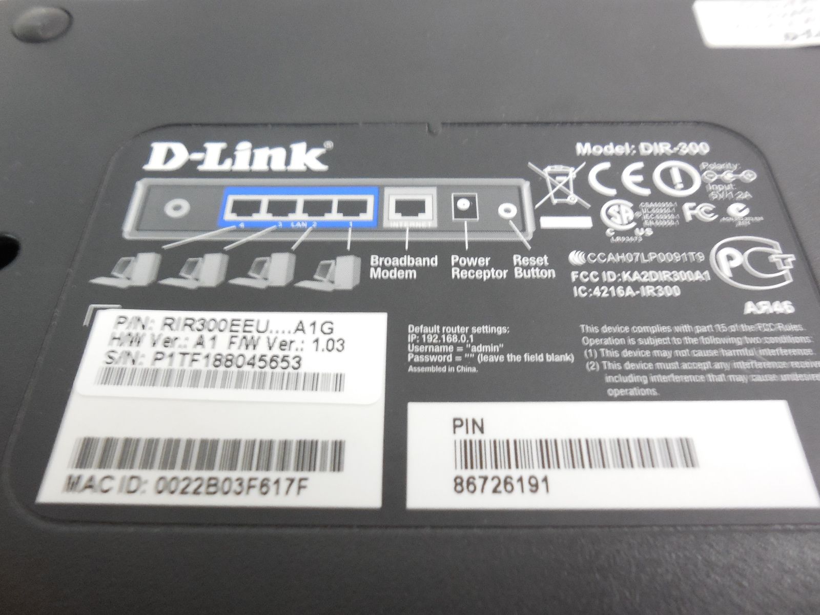 Wi-Fi роутер D-link DIR-300