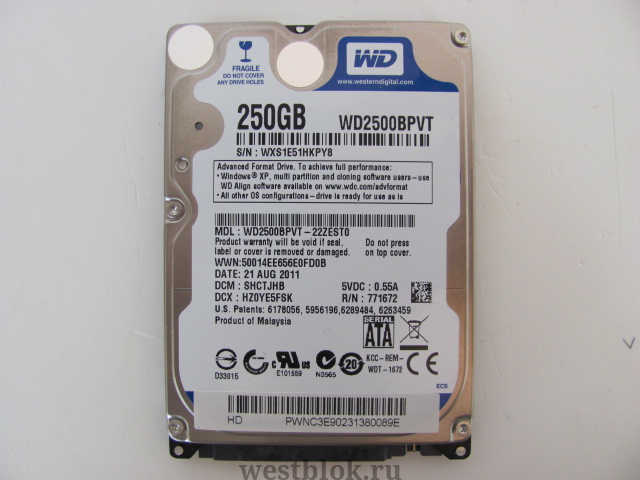 Жесткий диск 2,5" Western Digital 250Gb SATA - Pic n 50899
