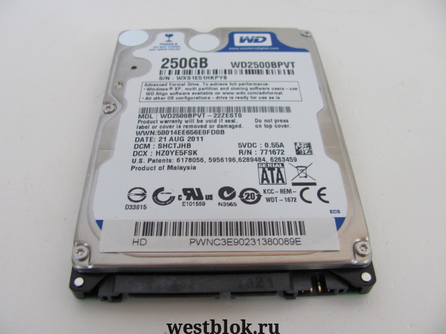 Жесткий диск 2,5" Western Digital 250Gb SATA - Pic n 50899