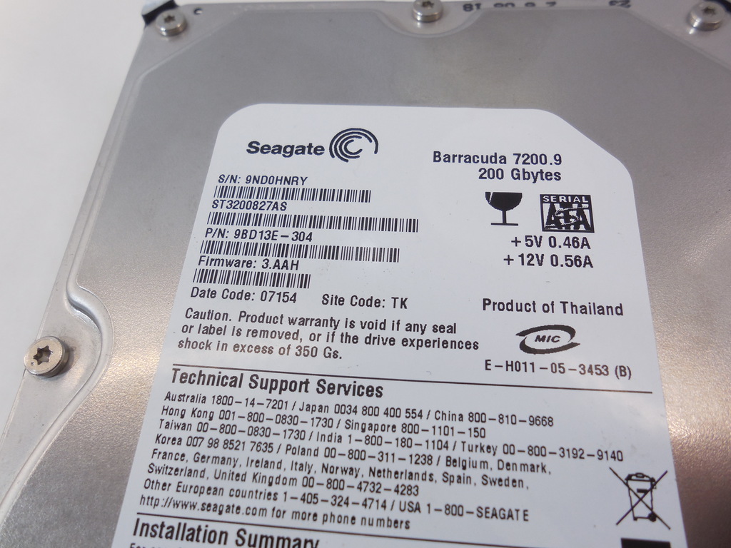 Жесткий диск 3.5 HDD SATA 200Gb - Pic n 263463