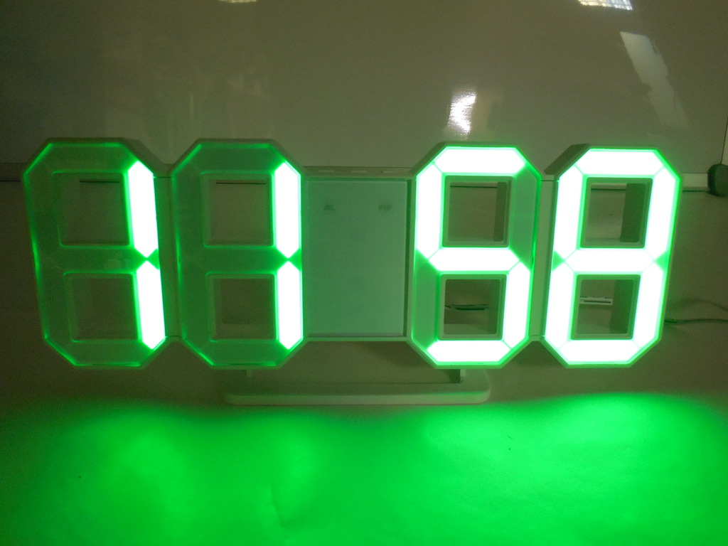 USB Часы Perfeo Luminou Зелёные цифры белый корпус - Pic n 277842
