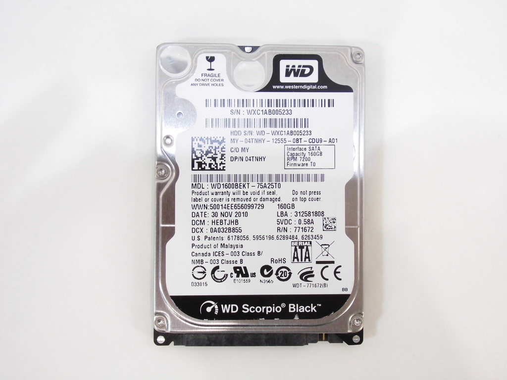 Жесткий диск 2.5 SATA 160GB WD Scorpio Black - Pic n 280363