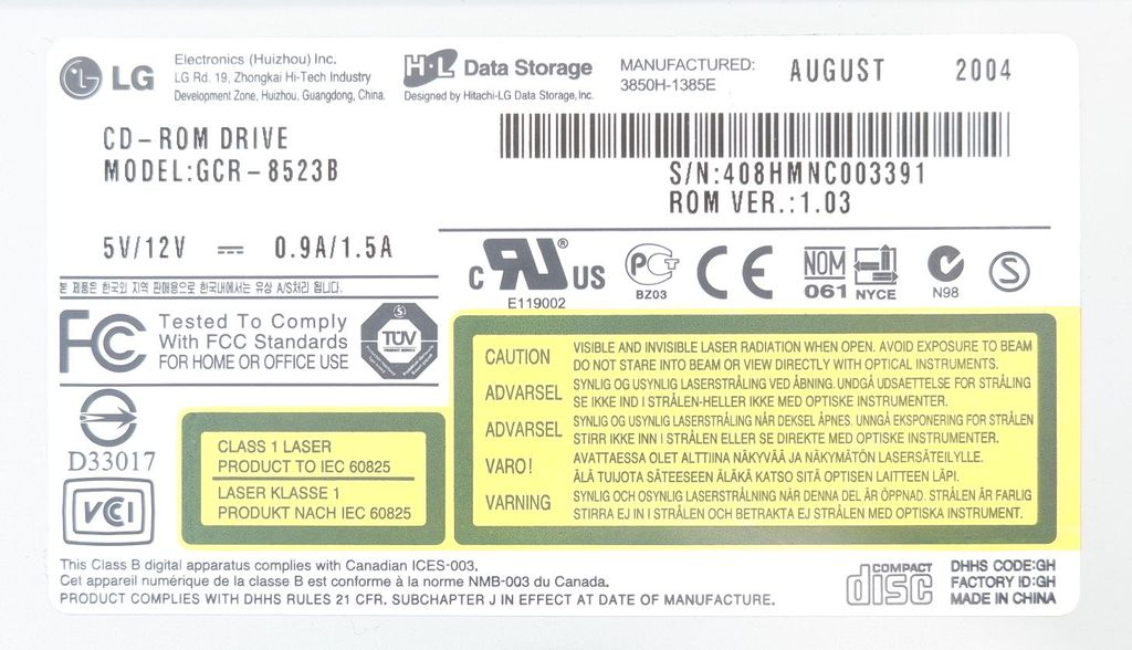 Оптический привод IDE CD-ROM LG GCR-8523B - Pic n 271769
