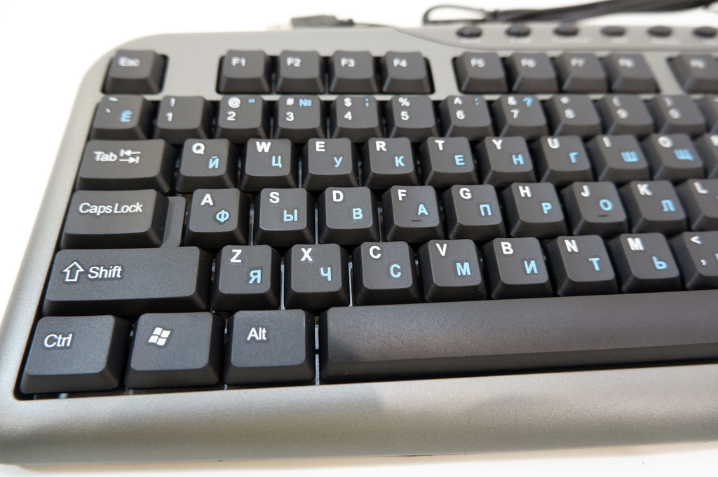 USB Клавиатура мультимедиа серая, чёрные клавиши - Pic n 286614